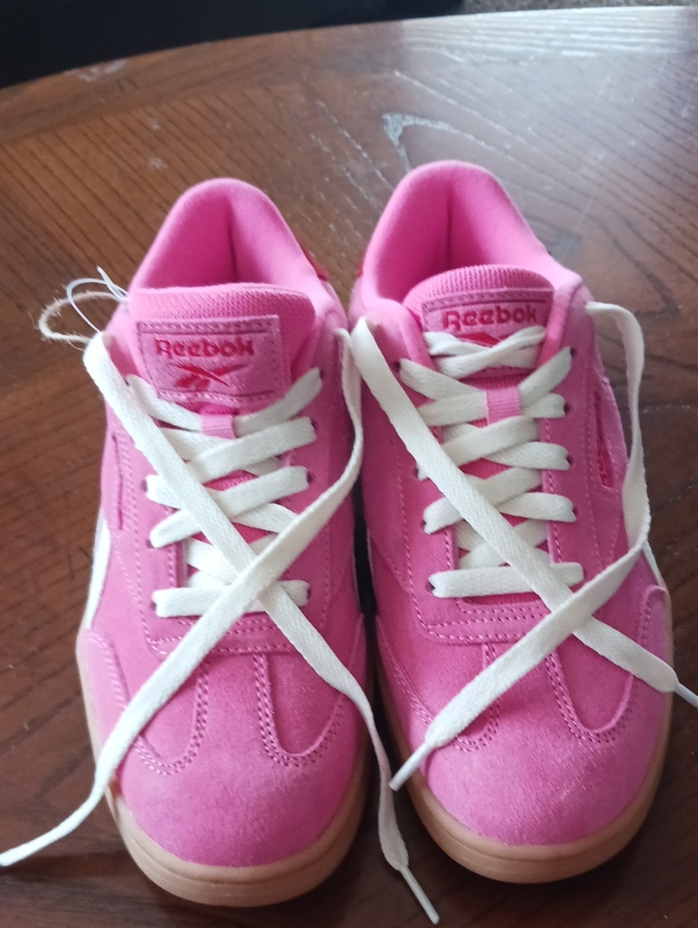 Reebok Women's Bright Pink Lace-Up Athletic Sneakers
